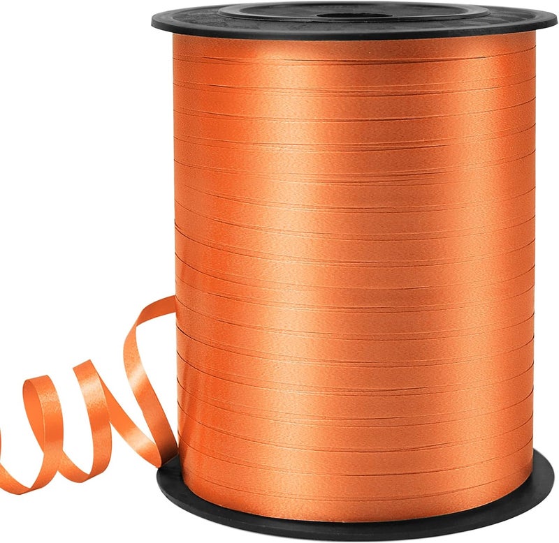 VISPAD Orange Curling Ribbon, Balloon String 500 Yard for Gift Wrapping, Curly Ribbons, 3/16" for Florist Flower, St Patricks Day, Valentines Day - Image 1